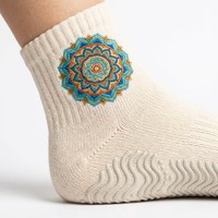 Chaussettes de yoga en bambou écologiques antidérapantes pour Pilates et Barre, avec logo personnalisé, respirantes