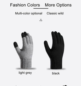 Guanti da uomo guanti invernali lavorati a maglia più guanti touch screen da equitazione in maglia di alpaca spessa in velluto - Product Image 5