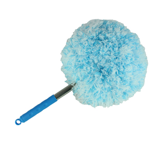 Balai à poussière rond, tête de balai durable pour la maison, manche télescopique extensible long, <span class=keywords><strong>bleu</strong></span>, microfibre magnétique ronde pour le plafond - Product Image 6