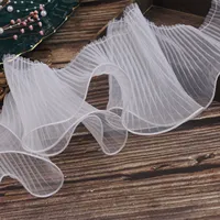 15cm Organza Cuffed Edge Wavy Lace Ruffle Lace Trims plissé Clothing Pet Toy Skirt Lace