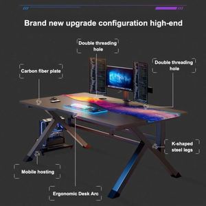 Scrivania per PC da Gaming Economica del Produttore con Luce LED RGB, Tavolo da <span class=keywords><strong>Corsa</strong></span> per PC - Product Image 3