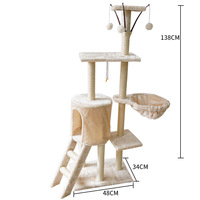 En stock usine : Arbre à chat de luxe multi-niveaux, type condo, avec plusieurs poteaux, niches et hamac pour le jeu du chat