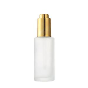 30 ml rõ ràng <span class=keywords><strong>Frosted</strong></span> Báo Chí sang trọng <span class=keywords><strong>push</strong></span> <span class=keywords><strong>button</strong></span> Vàng Pipette tinh dầu chai thủy tinh với vàng bạc Top - Product Image 6