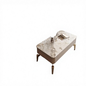Foshan Furniture Modern Luxury Gold Metal Extendable Convertible <b>Coffee</b> <b>Table</b> <b>Set</b> for Living Room - Product Image 3