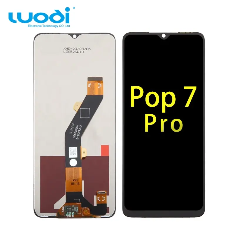 LCD ponsel untuk layar tecno, layar telepon ecran digitizer asli panel pop7 pro display