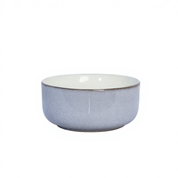 Service de table en grès gris de qualité supérieure |   Vaisselle de luxe, assiettes et bols à glaçure réactive |   Four à micro-ondes écologique et compatible avec les fours à micro-ondes
