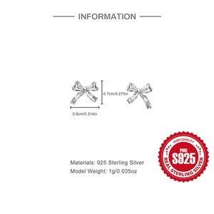 Boucles d'oreilles papillon plaquées or en argent 925 à la mode pour filles, à porter au quotidien - Product Image 2