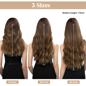 วิกผมลอนฝรั่งเศสแบบใสสำหรับการค้าข้ามพรมแดน วิกผมหนาแบบหนีบสำหรับผู้หญิง ผมสังเคราะห์รูปตัว<span class=keywords><strong>ยู</strong></span> ผม<span class=keywords><strong>ยาว</strong></span>หยิกแบบมีหน้าม้า ความหนาแน่น 120% แบบชิ้นเดียว - Product Image 3