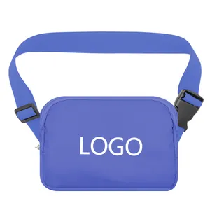 Özel Logo lacivert su geçirmez Polyester spor koşu kemer telefon cebi Fanny paketi Crossbody Lulu bel çantası erkekler kadın