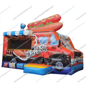 Combo de toboggan de maison de rebond de voiture de crème glacée parcours d'obstacles gonflable château videur Combo gonflable Hot Dog Jumper toboggan videurs - Product Image 1