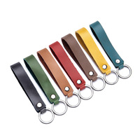 Porte-clés porte-clés en cuir véritable avec logo personnalisé, cadeau promotionnel pour hommes et femmes