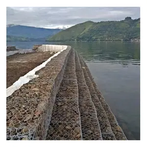 PVC tráng lục giác dây lưới gabion Net 100x150 mạ kẽm gabion hộp dệt gabion lưới