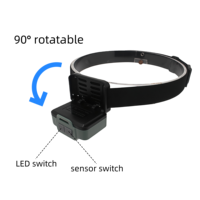 Lampe frontale LED carrée compacte industrielle, légère, rechargeable au lithium-ion, avec détecteur de mouvement, lampe de travail IP44 réglable
