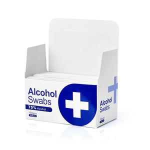 Bantalan persiapan alkohol 70%, 100 buah/boks tisu disinfektan kelas medis untuk kulit dan permukaan, tisu alkohol - Product Image 1