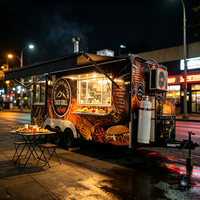 Remorque à tacos personnalisée en fibre de verre avec grill en pierre de lave et station de cuisson de viande fumée pour la restauration de nourriture de rue mexicaine authentique et les confiseries