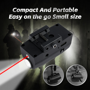 Nhỏ gọn 1000 lumen Red Laser Sight đèn pin kết hợp công suất cao 20 mét khe cắm thẻ chiến thuật ánh sáng <span class=keywords><strong>LED</strong></span> với IP65 đánh giá - Product Image 5