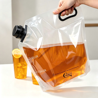 Pochettes souples à bec verseur de 1 gallon, 5L, 10L pour jus, eau, café, sirop, liquides alimentaires, sans BPA, anti-fuite, imprimées sur mesure