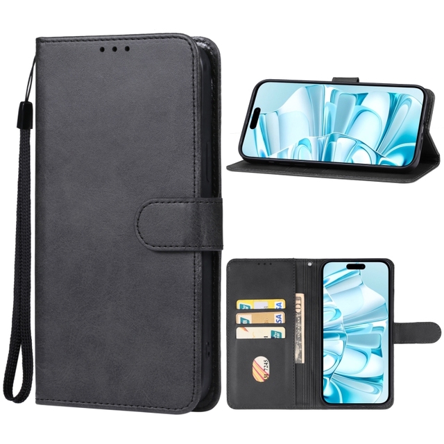 For iPhone 16 Leather Phone Case (Black)