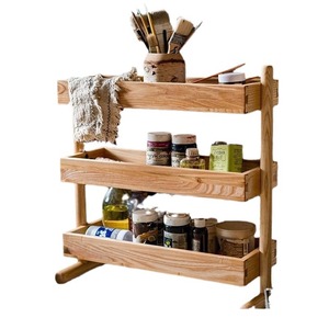 Solid wood flower stand, succulent plant stand, sofa side table, multi-tiered storage rack, flower shop balcony <b>shelf</b>, balcony - Product Image 5