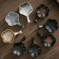 Plat en céramique de style japonais, petite vaisselle en porcelaine, plats à sauce pour barbecue et fondue, ustensiles de cuisine, vente en gros, personnalisable