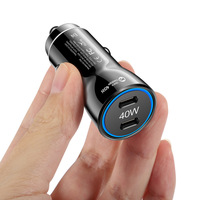 Chargeur de voiture universel 40W double USB PD et QC3.0 à charge rapide avec matériau ignifuge en PC pour téléphones