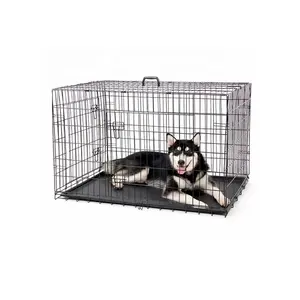 Chenil métallique pliable en acier de haute qualité, plusieurs tailles, Cage pliable pour chien, chat, lapin, chiot