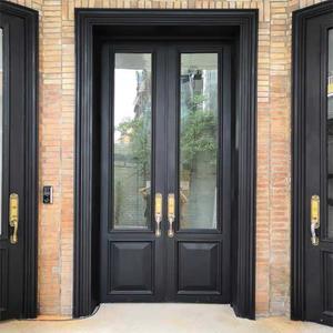 Design rustico vetro temperato <span class=keywords><strong>grigio</strong></span> con cornice in alluminio <span class=keywords><strong>porta</strong></span> a <span class=keywords><strong>battente</strong></span> anteriore in acciaio francese <span class=keywords><strong>porta</strong></span> in vetro crittografia per interni - Product Image 2