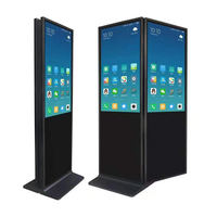 Pantalla Táctil Infrarroja de 55 Pulgadas, Android, Doble Cara, Frontal y Trasera, Soporte de Piso Digital LCD, Pantalla Animada de Doble Lado