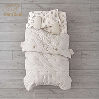 Ensemble de draps de lit bio 100% coton bio costume trois pièces jupe de lit pour bébé imprimé personnalisé drap housse de lit pour bébé bio