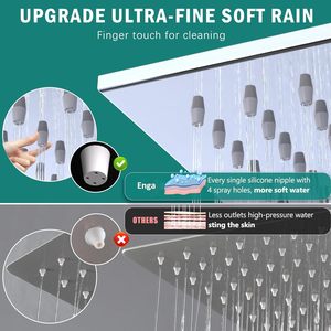 Conjunto de Chuveiro Cromado 2 em 1 com Válvula Desviadora Luminosa Icônica, Ducha de Teto de 10 polegadas e 4 Jatos de Latão com Acabamento Cerâmico - Product Image 2