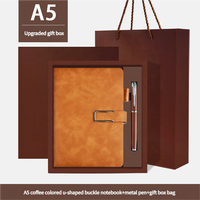 Nuevo Diseño en Promoción: Set de Regalo de Cuaderno A5 de Cuero con Encuadernación Térmica de Hojas Sueltas y Papel Offset para Reuniones Corporativas y de Oficina