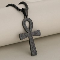 Jellyk — collier en acier inoxydable avec pendentif de vie égyptien, bijoux religieux, hip-hop, vente en gros