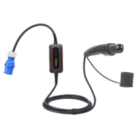 Pengisi daya portabel tipe 1, 2 EV 3.6/7.2/9.6kw 1 fase dengan versi LED