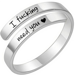 Anillos de Promesa Hope Rings Keep Love You, Ajustables, de Plata, Oro, Oro Rosa y Negro, Hipoalergénicos, de Acero Inoxidable 304 para Mujer - Product Image 6