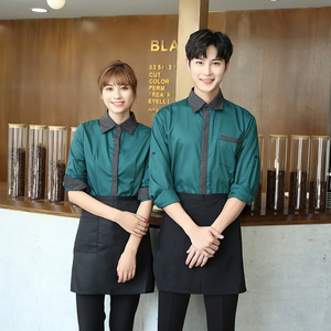 Chemises d'uniforme <span class=keywords><strong>de</strong></span> travail pour employés, style color-block, printemps et automne, manches longues, uniforme <span class=keywords><strong>de</strong></span> travail <span class=keywords><strong>de</strong></span> restaurant, chemise ajustée - Product Image 4