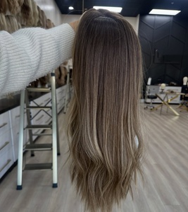 <span class=keywords><strong>Cheveux</strong></span> naturels de qualité supérieure, petits nœuds, <span class=keywords><strong>brun</strong></span> cendré foncé, mèches balayage, longs, vrais, cuticules alignées, transparents pour tissage en dentelle, grande taille, juif - Product Image 4