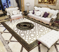 Tapis de chambre moderne abstrait en polyester tissé à la main, à poils coupés, de haute qualité, tapis de luxe léger, tapis de sol décoratif pour la maison