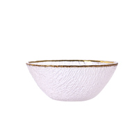 Bol en verre transparent classique avec garniture dorée pour compote de salade de fruits et légumes Récipient alimentaire de qualité supérieure