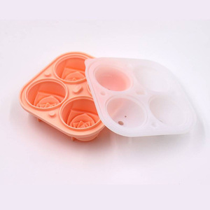 Gran oferta verano 4 cavidades gran pelota de Golf bandeja de cubitos de hielo fácil liberación reutilizable Rose hockey sobre hielo molde de silicona con tapa - Product Image 6