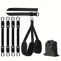 Banda de resistencia de látex con asas dobles para barra, para uso en interiores y en casa, herramienta de entrenamiento de fitness para hombres, para moldear el cuerpo.