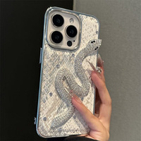 Coque pour Apple 16 Pro Max, style luxueux INS, haute qualité, iPhone 15 Plus, argent électro-plaqué, étanche, antichoc, paillettes, cuir