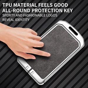 Joli étui à clés de voiture en alliage de Zinc avec logo personnalisé porte-clés en cuir pour Tesla modèle Y 3 accessoires clés - Product Image 5