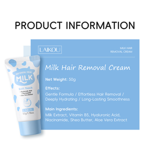 Crème dépilatoire LAIKOU MILK 50g, produits de beauté, crème dépilatoire pour les aisselles et les bras, crème dépilatoire sans douleur, crème dépilatoire pour le corps - Product Image 3