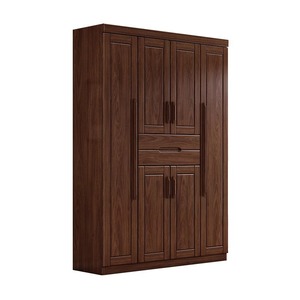Dazhang Jiaju Black Walnut Solid Wood <b>Wardrobe</b> Hinged Door <b>Large</b> Capacity Bedroom Storage Cabinet - Product Image 5