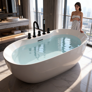 Baignoire autoportante moderne, baignoire en acrylique blanche pour la maison, l'hôtel et la salle de <span class=keywords><strong>bain</strong></span> - Product Image 2