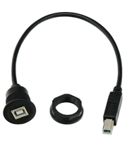 Câble d'extension USB 2.0 Type B mâle-femelle à montage sur panneau, avec verrouillage de filetage PVC, charge rapide 3A, longueur 1 mètre