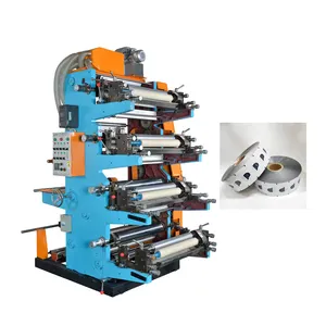 Máquina de impresión flexográfica tipo pila Flexo película de bolsa de plástico 4 colores máquina de impresión flexográfica