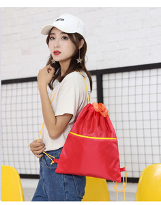 Mochila plegable impermeable para acampar y hacer senderismo, con cordón, forro de poliéster, compartimento para zapatos, gran capacidad para gimnasio al aire libre - Product Image 5