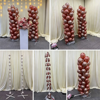 Arche de ballons auto-gonflante, colonnes de fond de scène, support réutilisable, décoration de fête gonflable, montage rapide, vente en gros