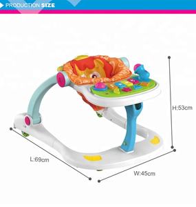 4 in 1 multifunction cartoon lion musical toy folding learning <span class=keywords><strong>walking</strong></span> chair rolling baby walkers - Product Image 5
